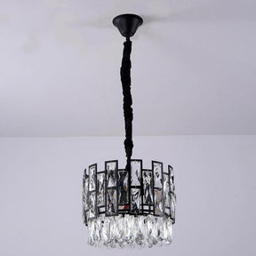 Mini Black Clear Crystal Pendant Chandelier