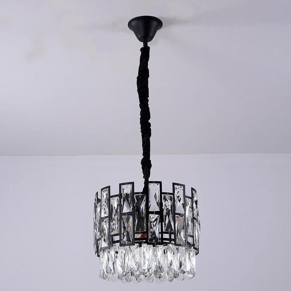 Mini Black Clear Crystal Pendant Chandelier