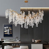 Snowflake Crystal Brass Branch Chandelier