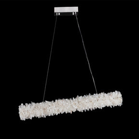 Modern Modern Linear Geode Quartz Crystal Pendant Light