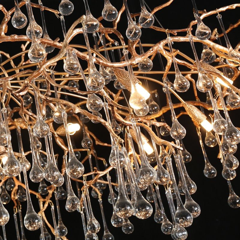 Aria Brass Gold Branch Chandelier Light For Dining Room