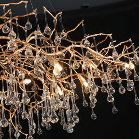 Aria Brass Gold Branch Chandelier Light For Dining Room