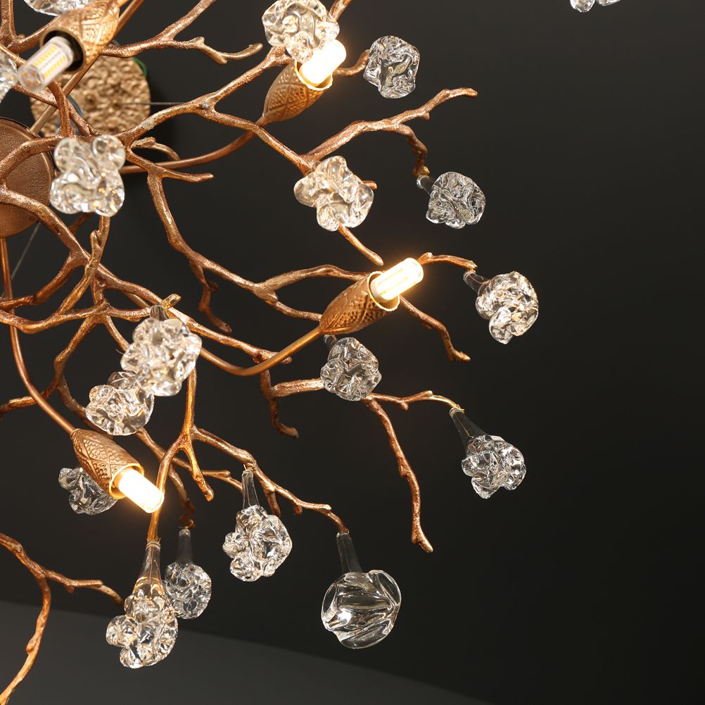 Aria Modern Branch Chandelier Light Drop Flower D34"