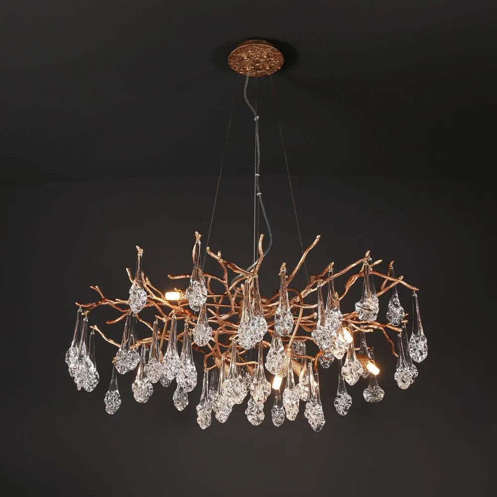 Aria Modern Branch Chandelier Light Drop Flower D34"