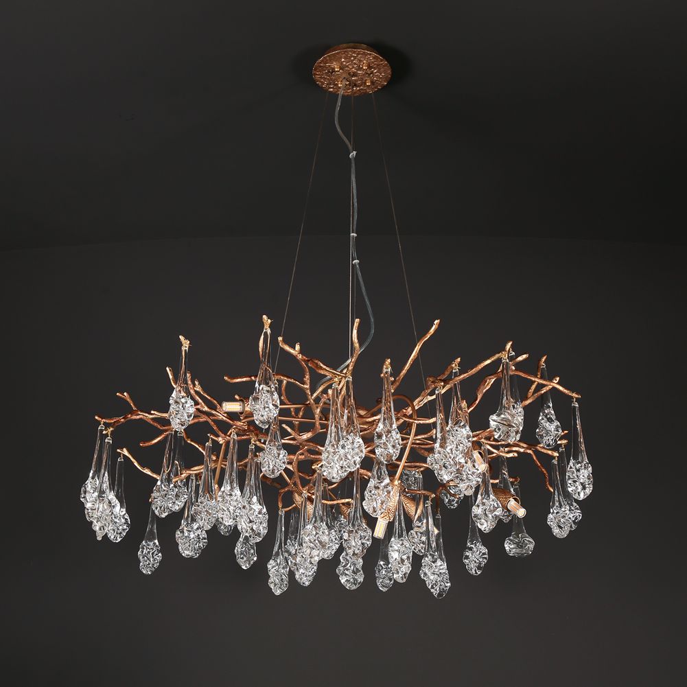 Aria Modern Branch Chandelier Light Drop Flower D34"