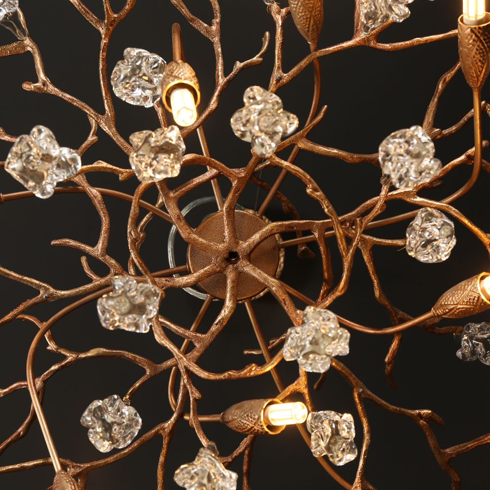 Aria Modern Branch Chandelier Light Drop Flower D34"