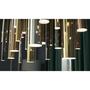 Bellini Round Two-Tone Tubular Pendant Light Chandelier