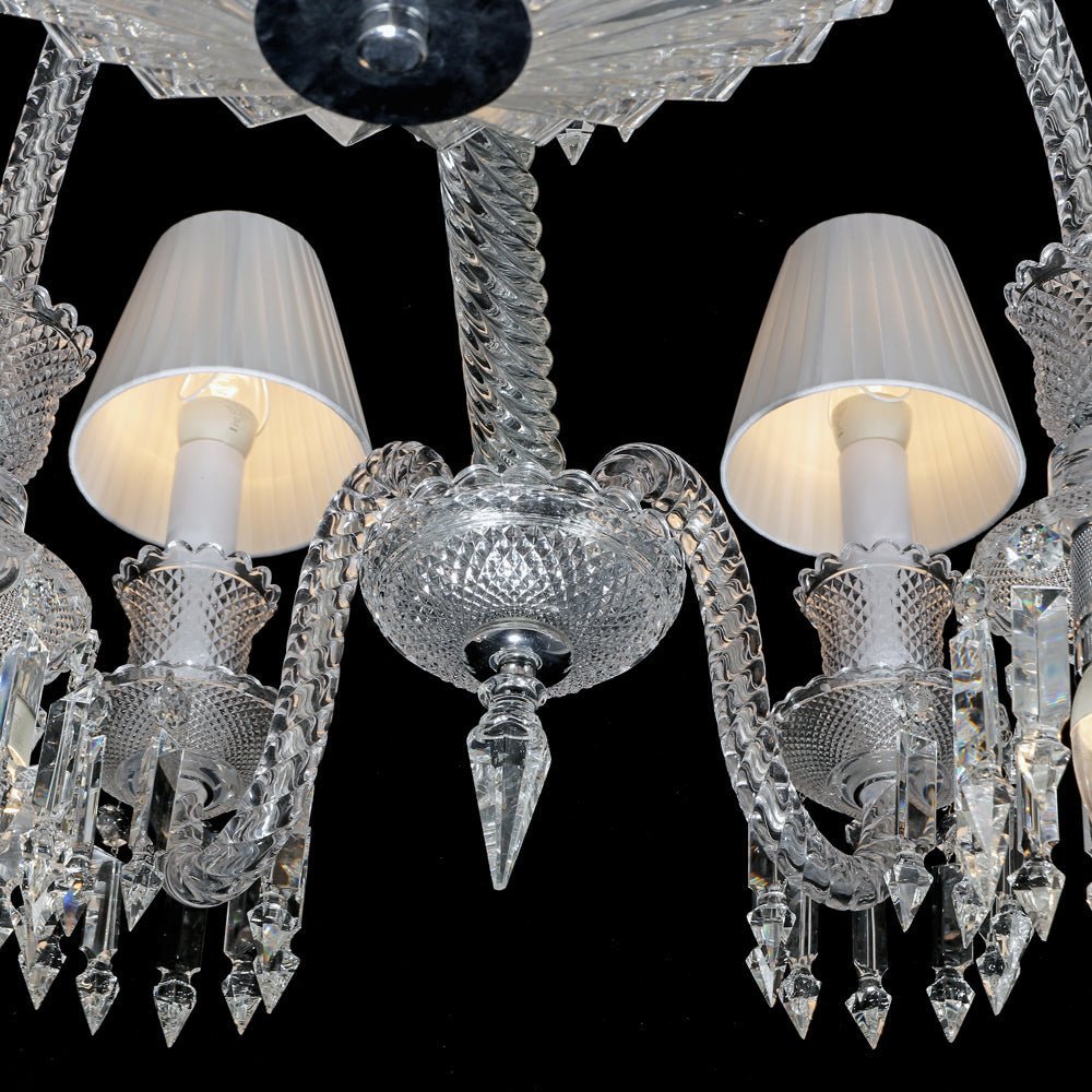 24 Lights Crystal Chandelier with Lampshades - Arialamps