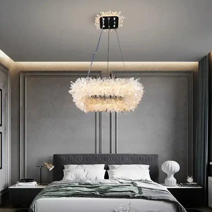 24'' Square Modern Geode Quartz Crystal Chandelier - Arialamps