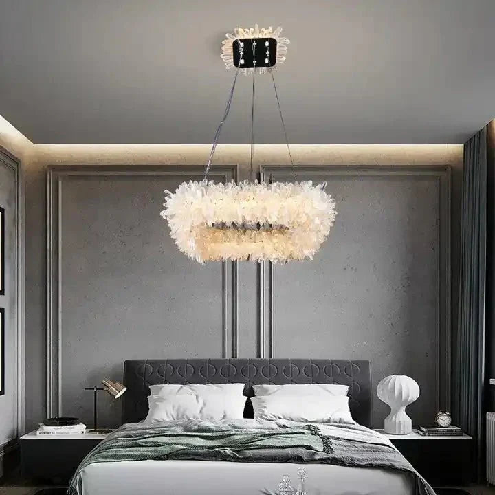 24'' Square Modern Geode Quartz Crystal Chandelier - Arialamps