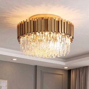 Giorgioe Multi-Layer Crystal Flush Mount Chandelier-Arialamps