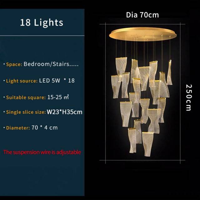 Aria Sali Modern Suspension Round Chandelier