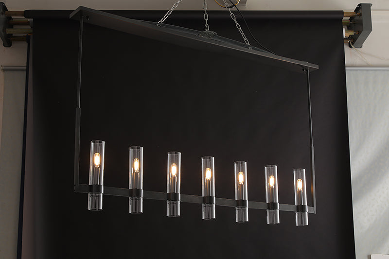 Ravelle Glass Linear Chandelier 72"