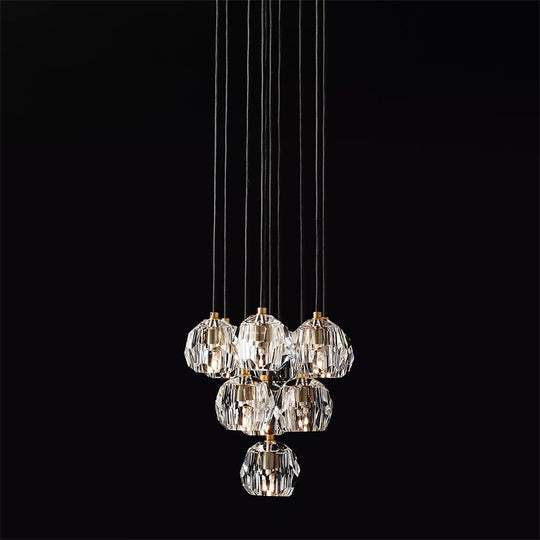 Bille De Crystal Ball Cluster Chandelier 14"