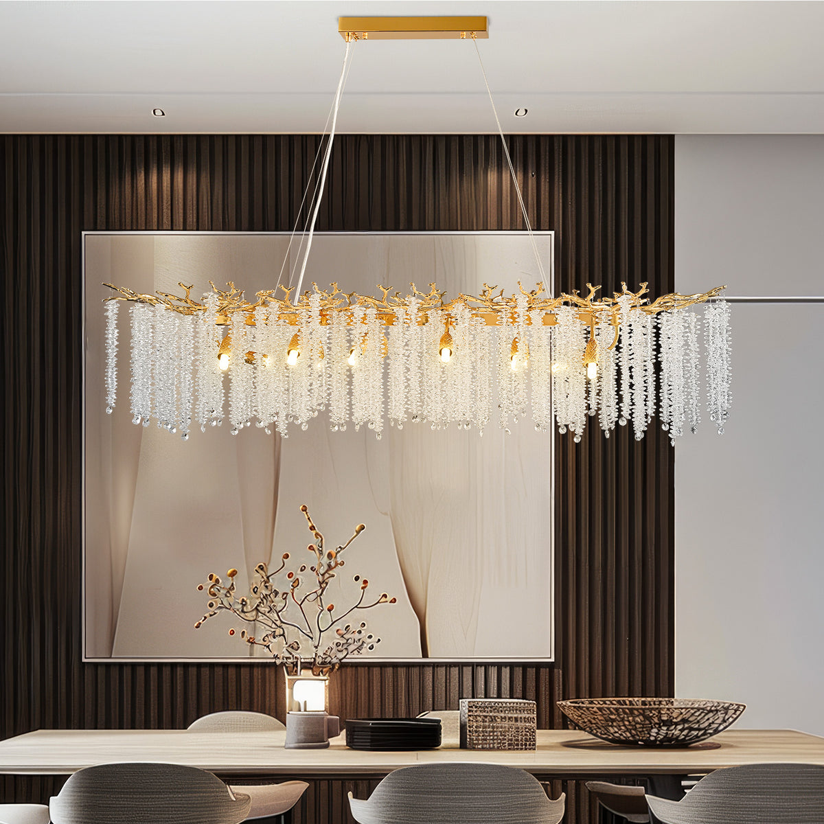 Alvora Rectangular Crystal Chandelier