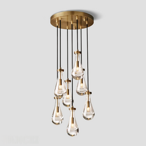 Raindrop Glass Round Chandelier 18"