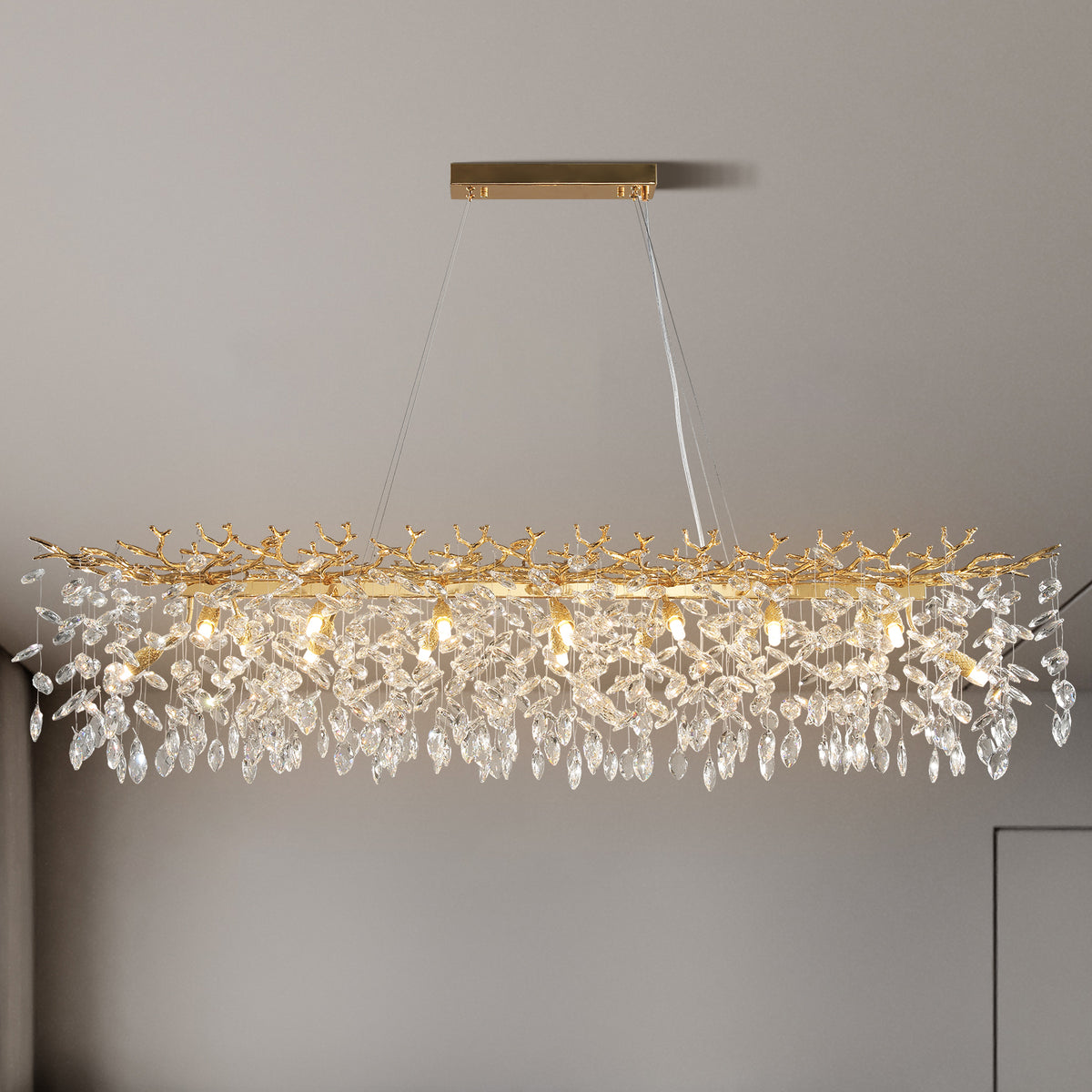 Estora Rectangular Crystal Chandelier