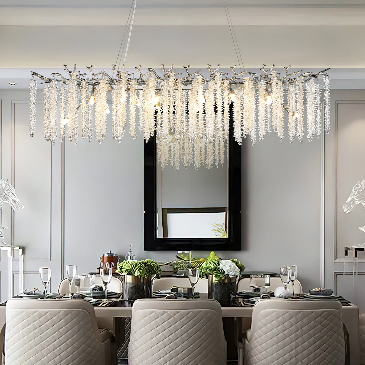 Alvora Rectangular Crystal Chandelier