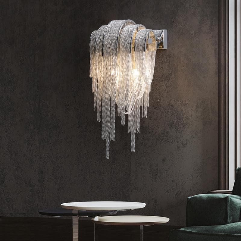 Alisa Luxury Plated Aluminum Chain Tassel Wall Lamp