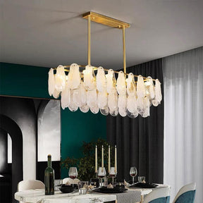 Petal Shaped Crystal Rectangular Chandelier