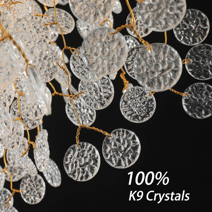 YUYI 30-Inch Modern Tree Branch Crystal Chandelier for Dining Rooms
