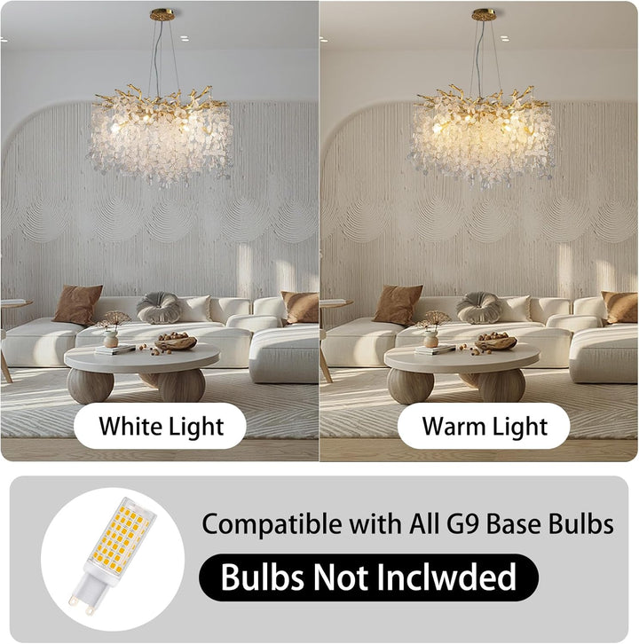 YUYI 30-Inch Modern Tree Branch Crystal Chandelier for Dining Rooms
