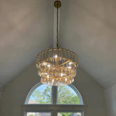 Aria Modern Light Luxury 3/4-layer Round Glass Chandelier