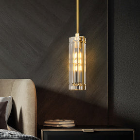 Golden Rectangular Crystal  Pendant Lighting