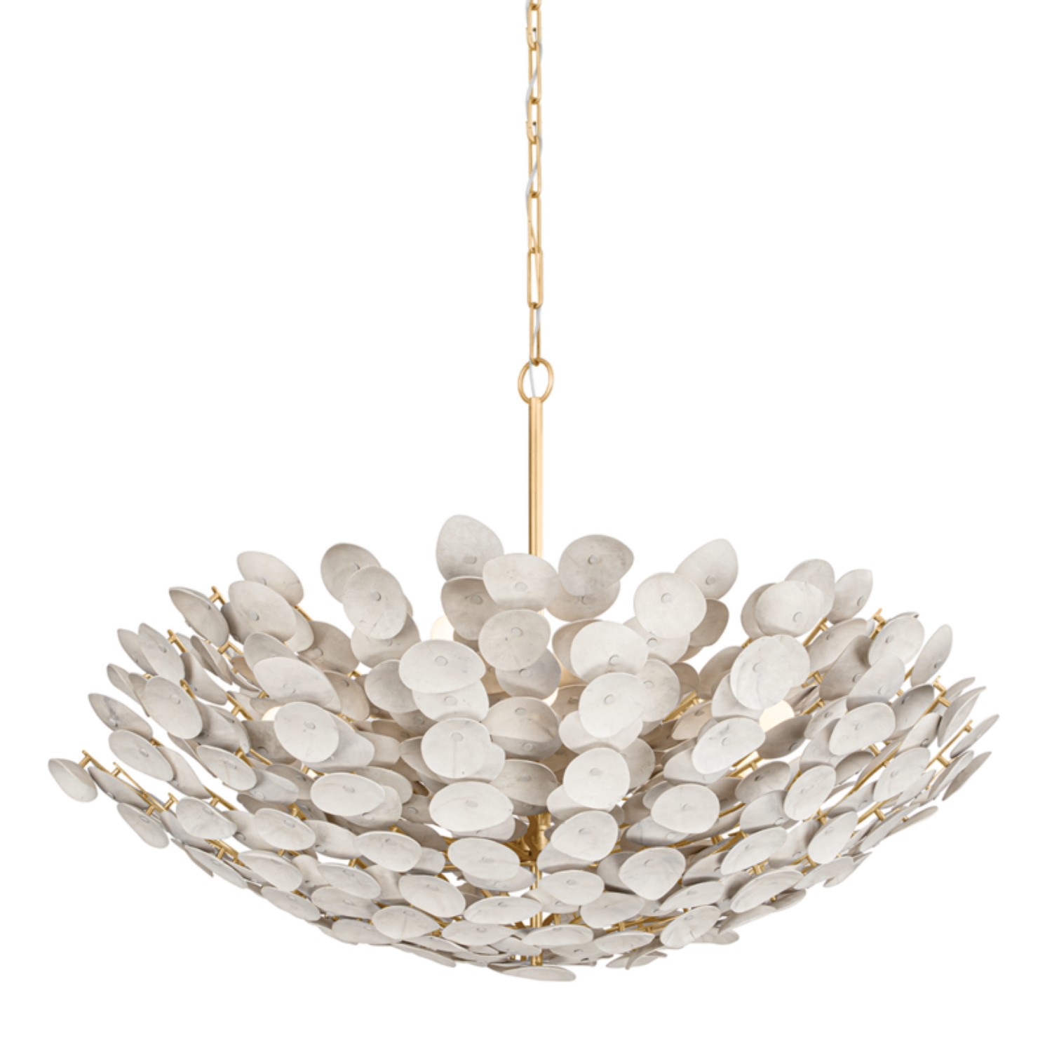 Aimi 12 Vintage Gold Leaf Chandelier Ceiling Light