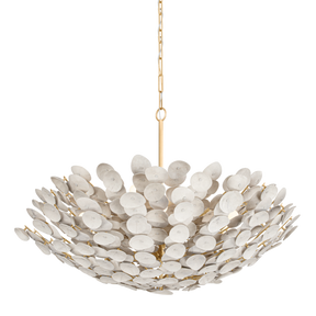 Aimi 12 Vintage Gold Leaf Chandelier Ceiling Light