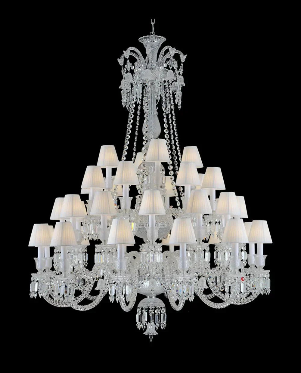 36 Lights Crystal Lighting with Lampshades - Arialamps