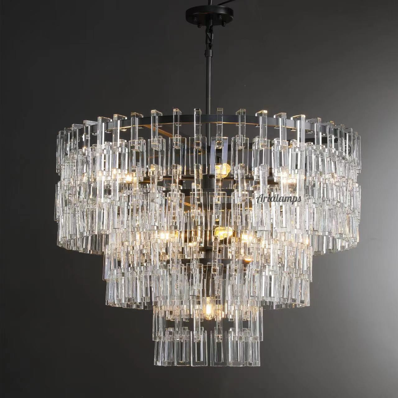 Aria Malachi Tiered Round Glass Chandelier