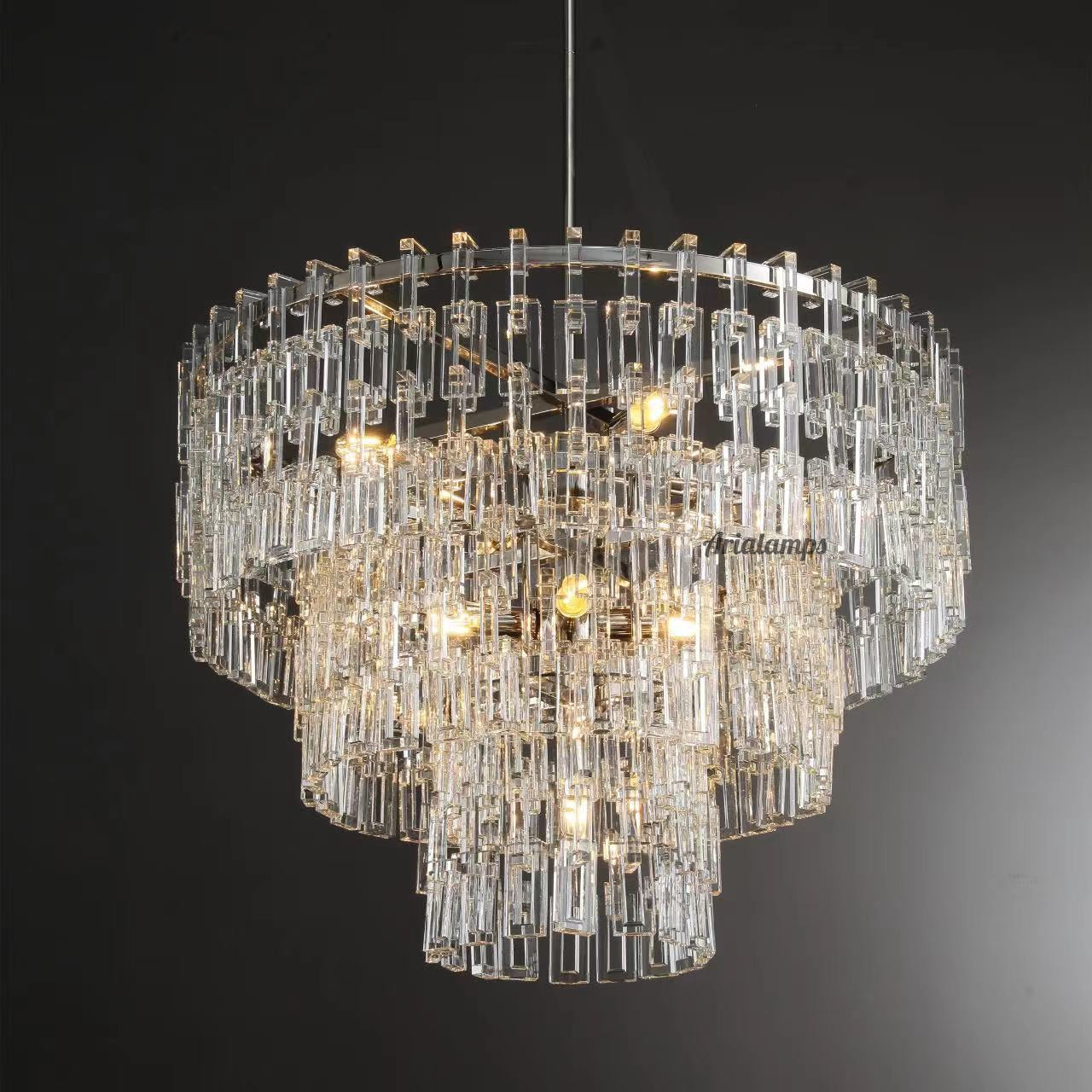 Aria Malachi Tiered Round Glass Chandelier