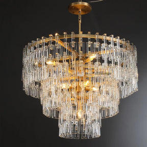 Aria Malachi Tiered Round Glass Chandelier