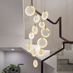 Aria Queenie Marble Disc Round Chandelier For Loft