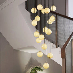 Aria Yanna Long chandelier for Duplex staircase light lucite