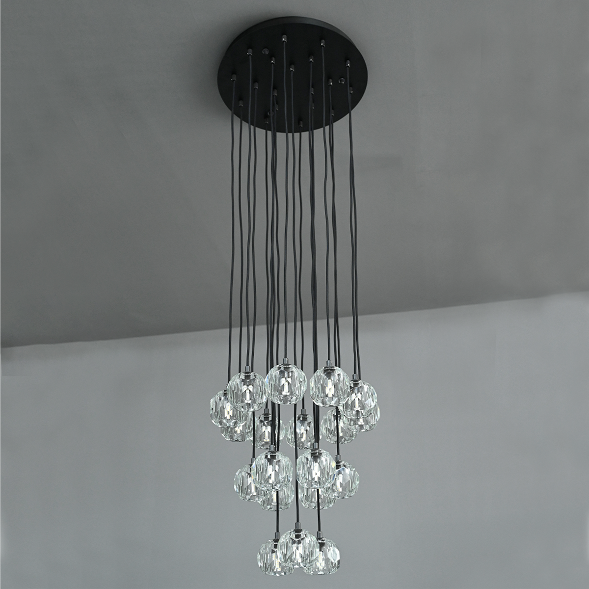 Bille De Crystal Ball Cluster Chandelier 19"