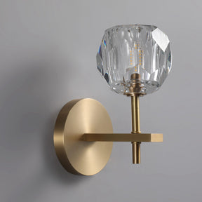 Bille De Clear Crystal Double Ball Wall Sconce 9"H