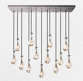 Raindrop Glass Linear Chandelier 54"