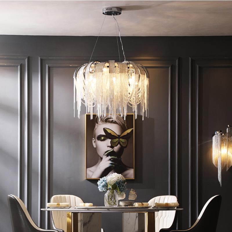 Alisa Luxury  Aluminum Chain Tassel Chandelier