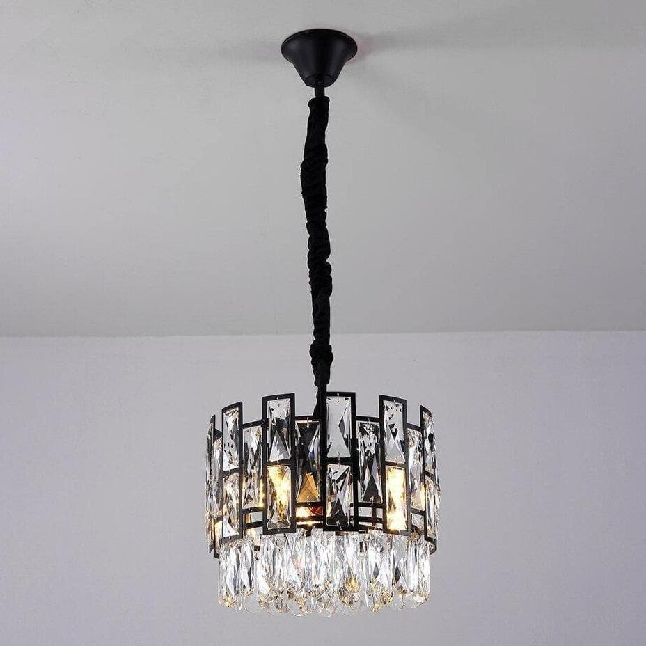 Mini Black Clear Crystal Pendant Chandelier