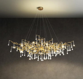 Branch Post Modern Water Drop Crystal  Chandelier