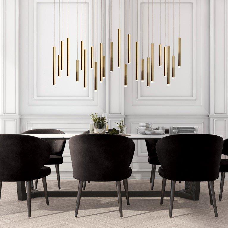 Bellini Rectangular Tubular Pendant Light Chandelier