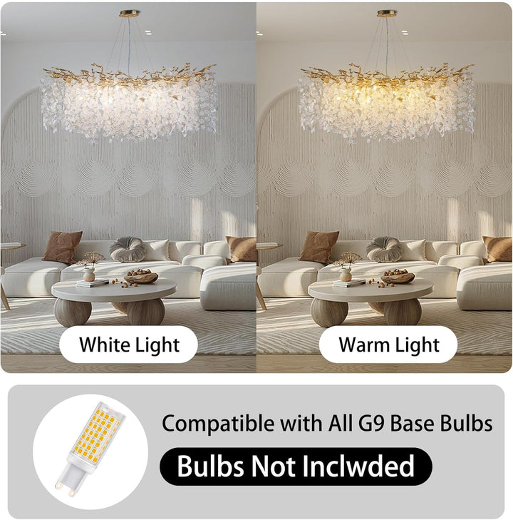 YUYI 47" Gold Tree Branch Modern Crystal Chandelier