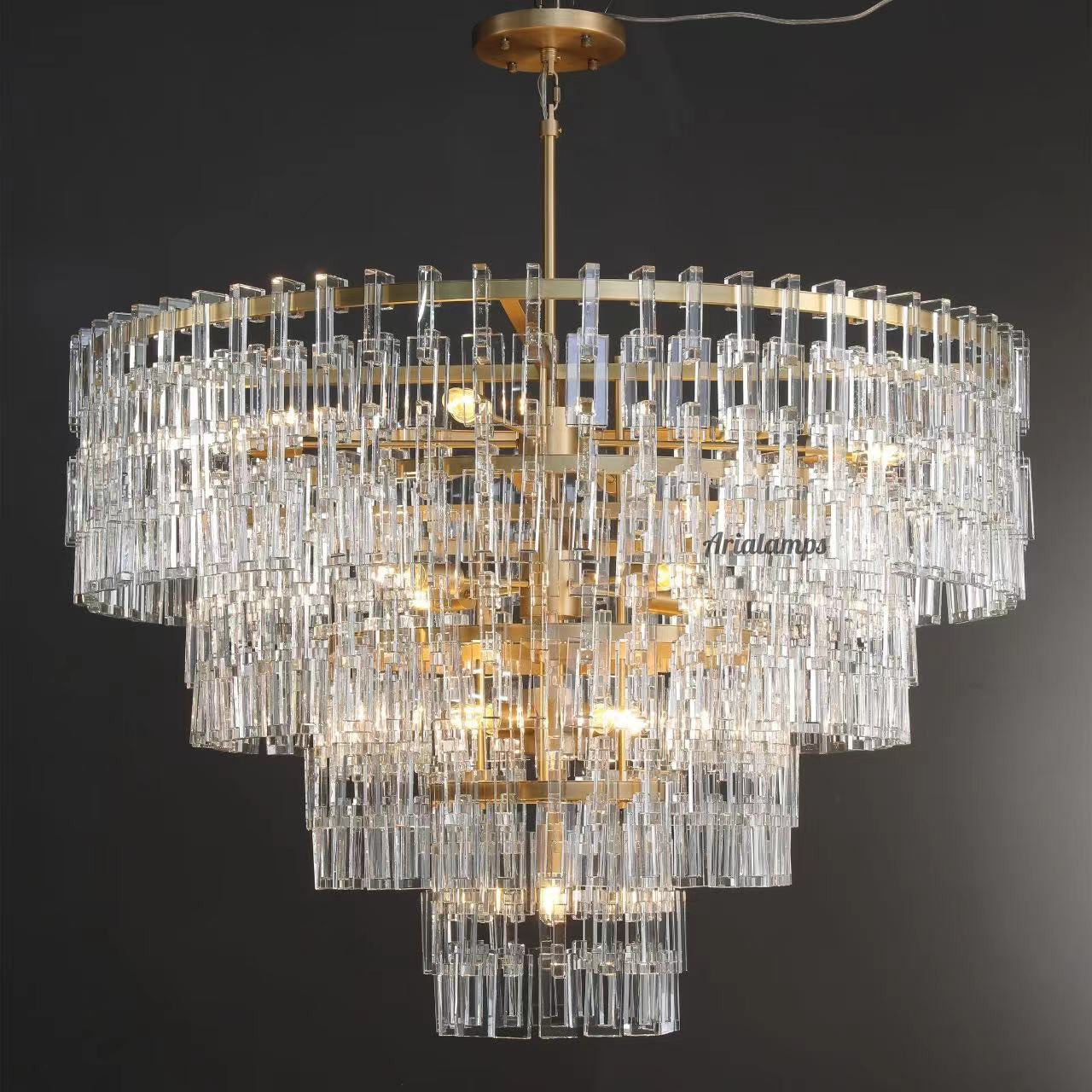 Aria Malachi Tiered Round Glass Chandelier