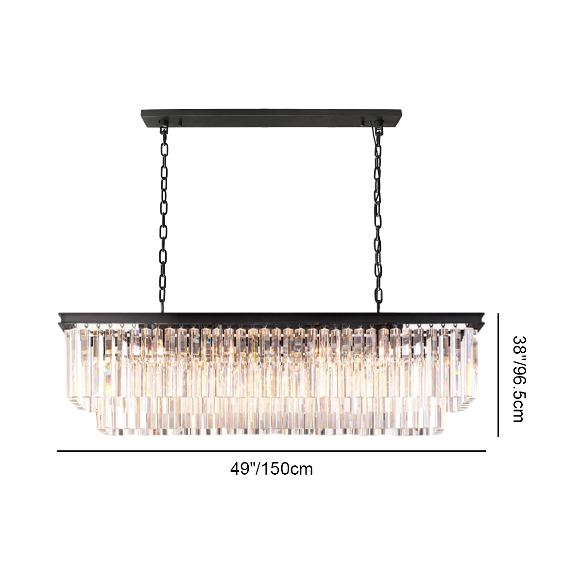 Odeon Crystal  2-Layer Rectangle Chandelier