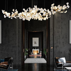 Aria Gingko Porcelain  Chandelier, Modern Branch Chandelier