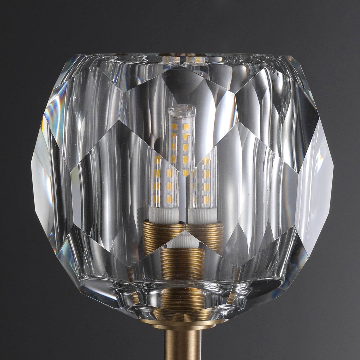 Bille De Clear Crystal Double Ball Wall Sconce 9"H