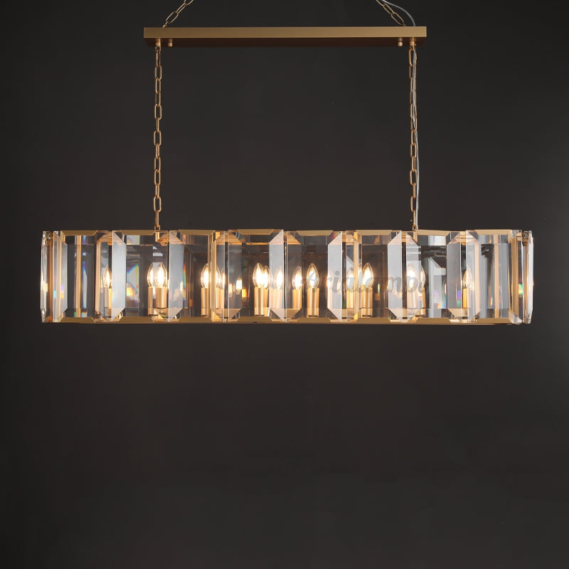 Aria Harry Crystal Rectangular Chandelier For Dining Room