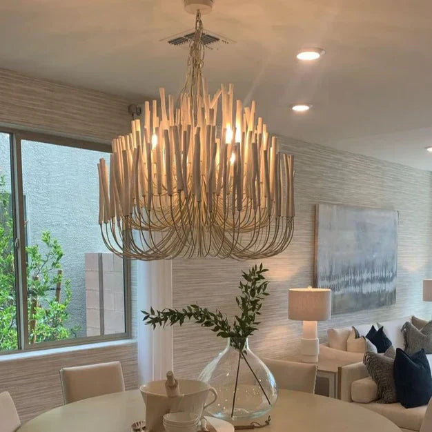 5/6-Light Modern Branch Modeling Chandelier in White or Black for Stylish Interiors-Chandeliers-Arialamps